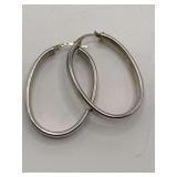STERLING SILVER 925 LARGE HOOP EARRINGS (WEIGHS APPROX 5.95 GRAMS)