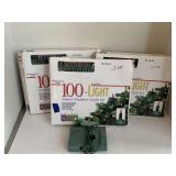 3 NEW BOXES 100 INDOOR/OUTDOOR MULTI COLOR CHRISTMAS LIGHTS & MULTI PLUG FOR CHRISTMAS LIGHTS