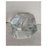 VINTAGE HEAVY FACETED CRYSTAL BUD VASE PAPERWEIGHT FROM FINLAND
