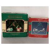 2 VINTAGE ENESCO CHRISTMAS ORNAMENTS (ALL I WANT FOR CHRISTMAS & AN EYE ON CHRISTMAS)