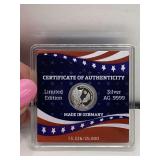 2026 SAMOA $1 INDEPENDENCE DAY MICRO COIN 1 GRAM .9999 FINE SILVER MADE IN GERMANY PRESENTED IN ITS ORIGINAL COA DISPLAY