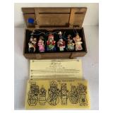 NEW 2004 THOMAS PACCONI CLASSICS "THE NUTCRACKER" HAND BLOWN GLASS ORNAMENTS IN ORIGINAL WOOD CRATE