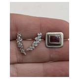 STERLING SILVER 925 EARRINGS W/ CLEAR CZ