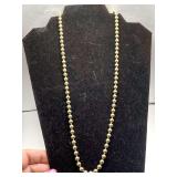 VINTAGE MONET GOLDTONE BEADED NECKLACE 30" LONG