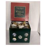 VINTAGE THOMAS KINKADE "CELEBRATE THE SEASONS" 10 HANDCRAFTED CHRISTMAS BALLS
