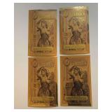 FOUR 2026 1/4 IDAHO GOLDBACK NOTE 1/4000TH OF TROY OZ OF PURE 24KT FINE GOLD .9999 FEATURES JUSTICE HOLDING SCALES WITH SWORD AND BLINDFOLD