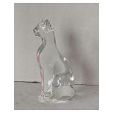CRYSTAL PANTHER FIGURINE BY BACCARAT 6 1/2" TALL X 3" WIDE