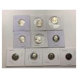 6 PROOF JEFFERSON NICKELS (SOME DEEP CAMEO) & 4 EISENHOWER PROOF DIMES (SOME DEEP CAMEO)