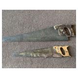 VINTAGE HENRY DISSTON HANDSAW & VINTAGE GLOBE MASTER HAND SAW