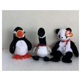 3 TY BEANIE BABIES (1997 PUFFER, 1997 FORTUNE W/ TAG ERROR, 1998 LOOSY)