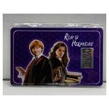 25 YEARS OF HARRY POTTER "RON & HERMIONE" 1 GRAM .9999 FINE SILVER BAR SEALED INSIDE COLLECTIBLE CARD