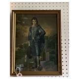 VINTAGE FRAMED REPRODUCTION PRINT BY THOMAS GAINSBOROUGH "THE BLUE BOY" 13X18
