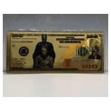 BATMAN 24KT GOLD PLATED $100 BANKNOTE