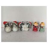 VINTAGE HOUSE OF LLOYD CERAMIC MOUSE SALT/PEPPER SHAKERS & MATCHING NAPKIN HOLDER & MORE