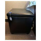 BLACK VINYL STORAGE BOX W/ LID 14 1/2" SQUARE X 17" TALL