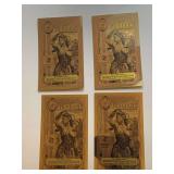 FOUR 2026 1/4 IDAHO GOLDBACK NOTE 1/4000TH OF TROY OZ OF PURE 24KT FINE GOLD .9999 FEATURES JUSTICE HOLDING SCALES WITH SWORD AND BLINDFOLD