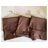 THREE 108" ROUND BROWN TABLECLOTHS