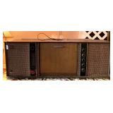 RARE FIND - MID CENTURY MODERN GE CONSOLE WALL MOUNT OR TABLE MOUNT AM/FM RADIO GARRARD TURNTABLE (POWERS UP) 43" LONG X 16" TALL X 9 1/2" DEEP