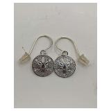 STERLING SILVER 925 SAND DOLLAR PIERCED EARRINGS