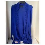 NEW DIRECTIONS ROYAL BLUE SWEATER COAT SIZE LARGE