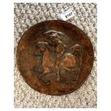 BRONZED PLASTER REPLICA OF ANTIQUE COIN 9 1/2" ROUND