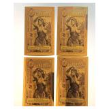 FOUR 2026 1/4 IDAHO GOLDBACK NOTE 1/4000TH OF TROY OZ OF PURE 24KT FINE GOLD .9999 FEATURES JUSTICE HOLDING SCALES WITH SWORD AND BLINDFOLD