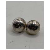 STERLING SILVER 925 BUTTON PIERCED EARRINGS (WEIGHS APPROX 2.31 GRAMS)