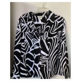 ALLISON DALEY BLACK/WHITE ULTRA SUEDE JACKET SIZE 12