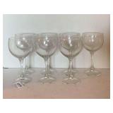 SET OF 7 VINTAGE HAND BLOWN WINE GLASSES