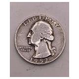 1952 D WASHINGTON SILVER QUARTER