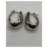 STERLING SILVER 925 WIDE HOOP EARRINGS (WEIGHS APPROX 6.12 GRAMS)