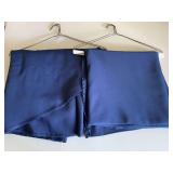 TWO 108" ROUND NAVY TABLECLOTHS