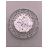 PRIVATELY MINTED SILVER ROUND .999 FINE SILVER FEATURING WALKING LIBERTY DESIGN IN CLEAR PROTECTIVE CAPSULE 1/10 TROY OZ
