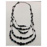 5 STRAND MULTI BEADED FACETED NECKLACE 18" LONG