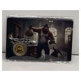 BROWN MOBSTER BEAR CARD WITH MICRO GOLD ROUND 1/1000 OZ 24KT .999 PURE GOLD ON COA DISPLAY CARD