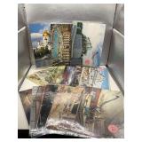 4 VINTAGE FOREIGN POSTCARDS & 12 MUSEUM POSTCARDS