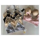 6 NEW W/ TAG LARGE BRAS, NEW 36B BRA, NEW 36D STRAPLESS BRA