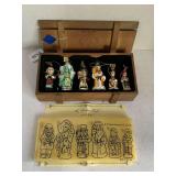 NEW 2004 THOMAS PACCONI CLASSICS "A CHRISTMAS CAROL" HAND BLOWN GLASS ORNAMENTS IN ORIGINAL WOOD CRATE