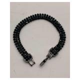 VINTAGE GENUINE SWAROVSKI BLACK CRYSTAL BRACELET 6" LONG