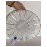 LARGE VINTAGE JEANETTE GLASS "DEW DROPS" PLATTER/SERVING TRAY 13" ROUND