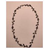 VINTAGE STERLING SILVER & MARCASITE FLOWER/VINE NECKLACE 16" LONG