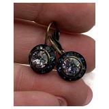 PAIR ANTIQUED BRASS RONDELLE LEVERBACK EARRINGS BY LIZ PALACIOS