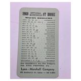 1960 OFFICIAL SCHEDULE CARD OF MACON DODGERS