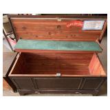 VINTAGE LANE CEDAR CHEST 42" LONG X 17" WIDE X 22" TALL (SOME DAMAGE ON TOP)