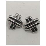 CARLA STERLING SILVER PIERCED EARRINGS (WEIGHS APPROX 6.66 GRAMS)