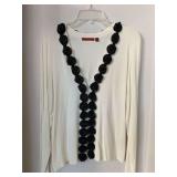 NEW (NO TAG) CREAM/BLACK SWEATER BY "RED" SIZE LARGE