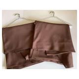 TWO 108" ROUND BROWN TABLECLOTHS