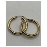 10KT ISRAEL GOLD MEDIUM HOOP EARRINGS (WEIGHS APPROX 2.42 GRAMS)