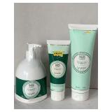 ELARIIA SAN PELLEGRINO CUCUMBER MING BATH & BODY GEL 8.4 FL OZ, CUCUMBER MINT HAND CREAM 4.2 FL OZ & BODY LOTION 16.9 OZ