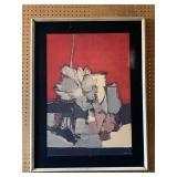 BAZAS SIGNED ABSTRACT FRAMED PRINT 27X36